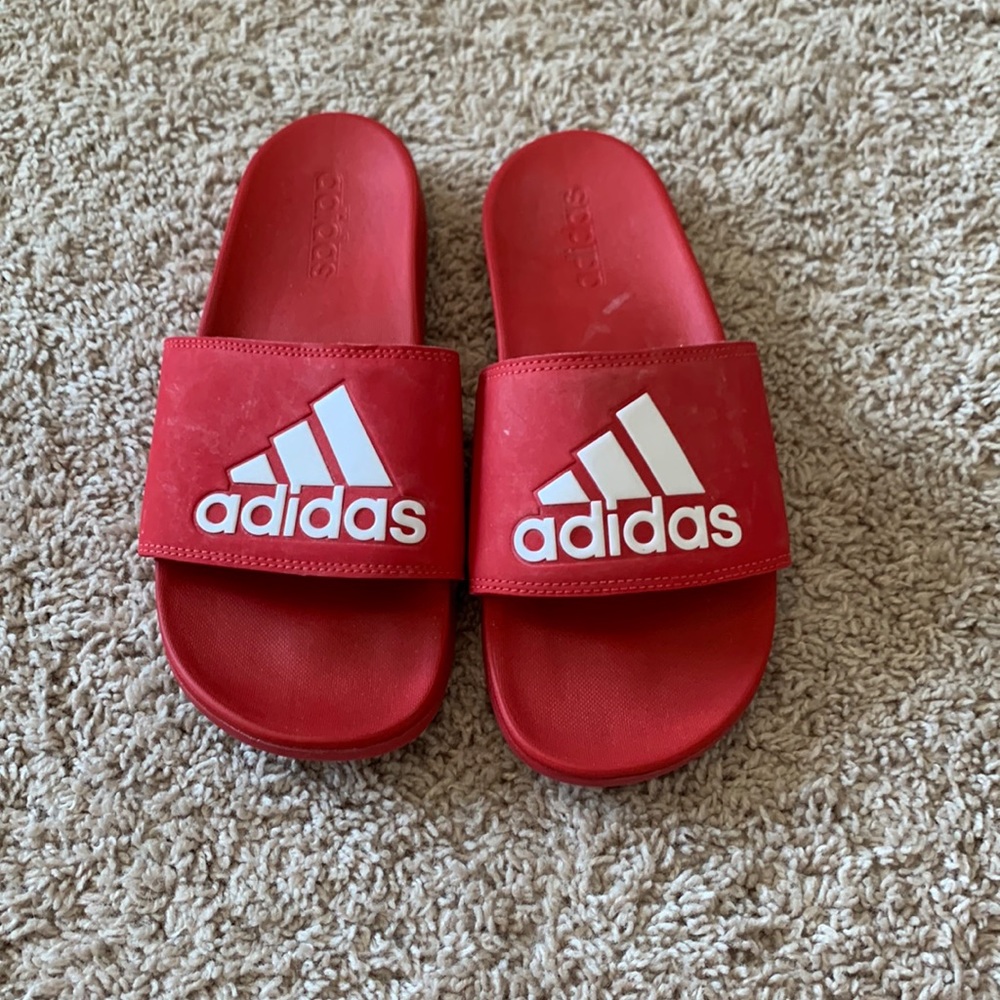 Red Adidas Slides
